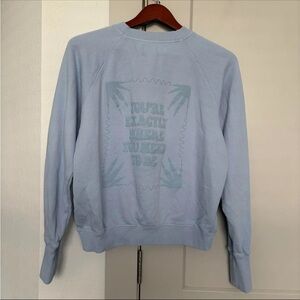 SPIRITUAL GANGSTER YOUR EXACTLY WHERE YOU NEED TO BE BLUE CREWNECK WOMENS SMALL